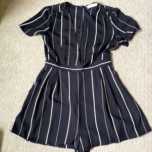 Black and white pin stripe jumpsuit